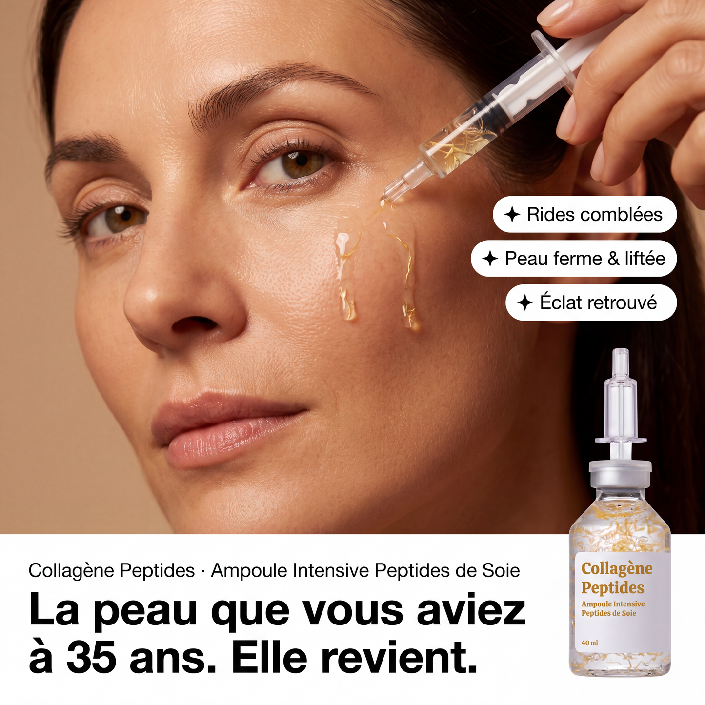 Lifting sans injection — porté par les fils de soie
