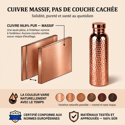 GOURDE EN CUIVRE MASSIF